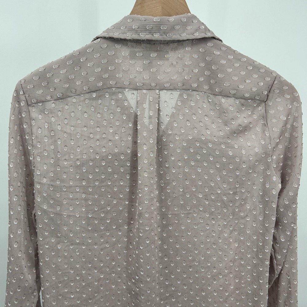 Banana Republic Dillon Clip Dot Blouse City Grey XS - Picture 5 of 8